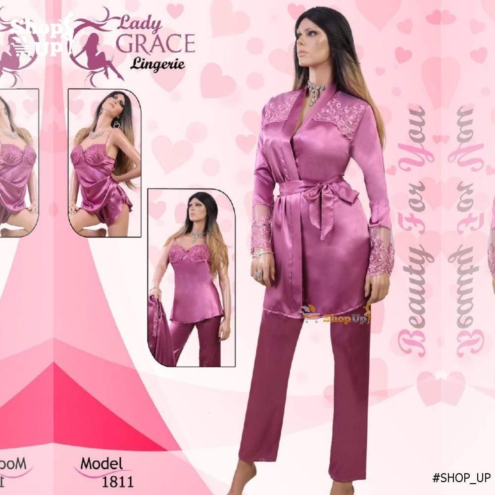 بيجامة ستان 4 قطع افضل سعر بيجامات في مصر - شوب اب اون لاين 2024