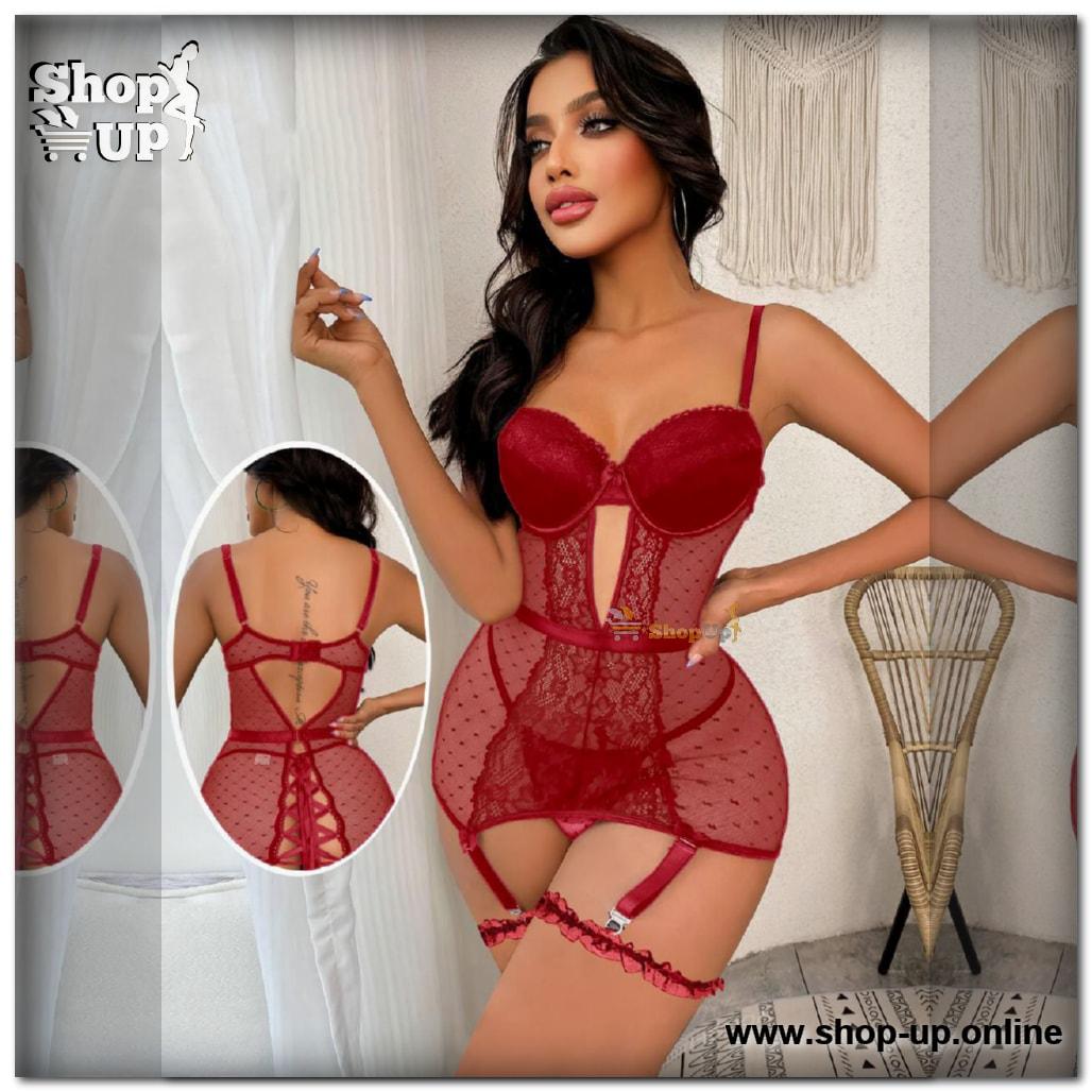 لانجيرى تل فى دانتيل شامل البانتى وسورتيت الفخذ افضل سعر لانجري في مصر - شوب اب اون لاين 2024