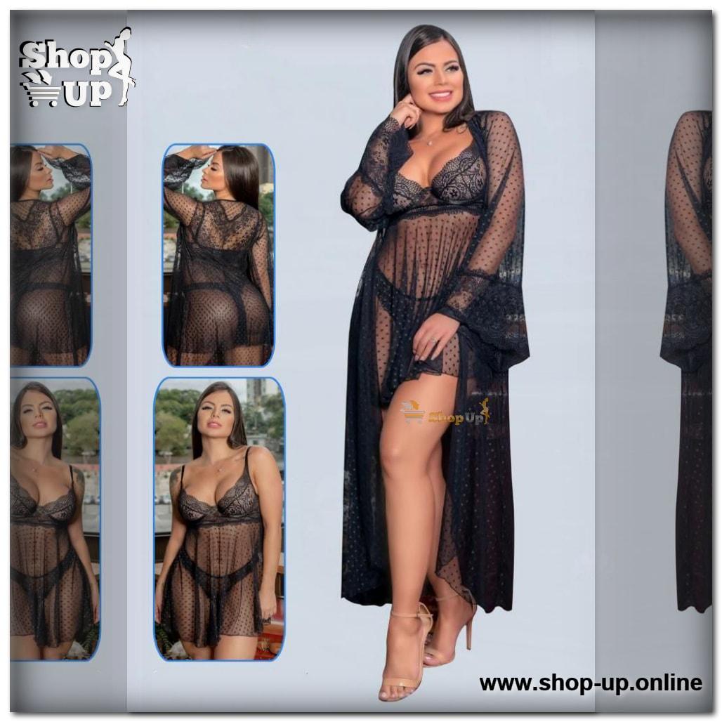 قميص وروب تل فى دانتيل شامل البانتى افضل سعر روب حريمى في مصر - شوب اب اون لاين 2024