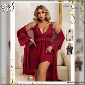 قميص وروب شامل البانتى تل فى دانتيل افضل سعر بيج سايز في مصر - شوب اب اون لاين 2025