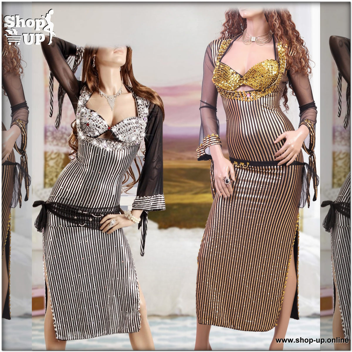 بدلة رقص ليكرا 3 قطع بتصميم استعراضي