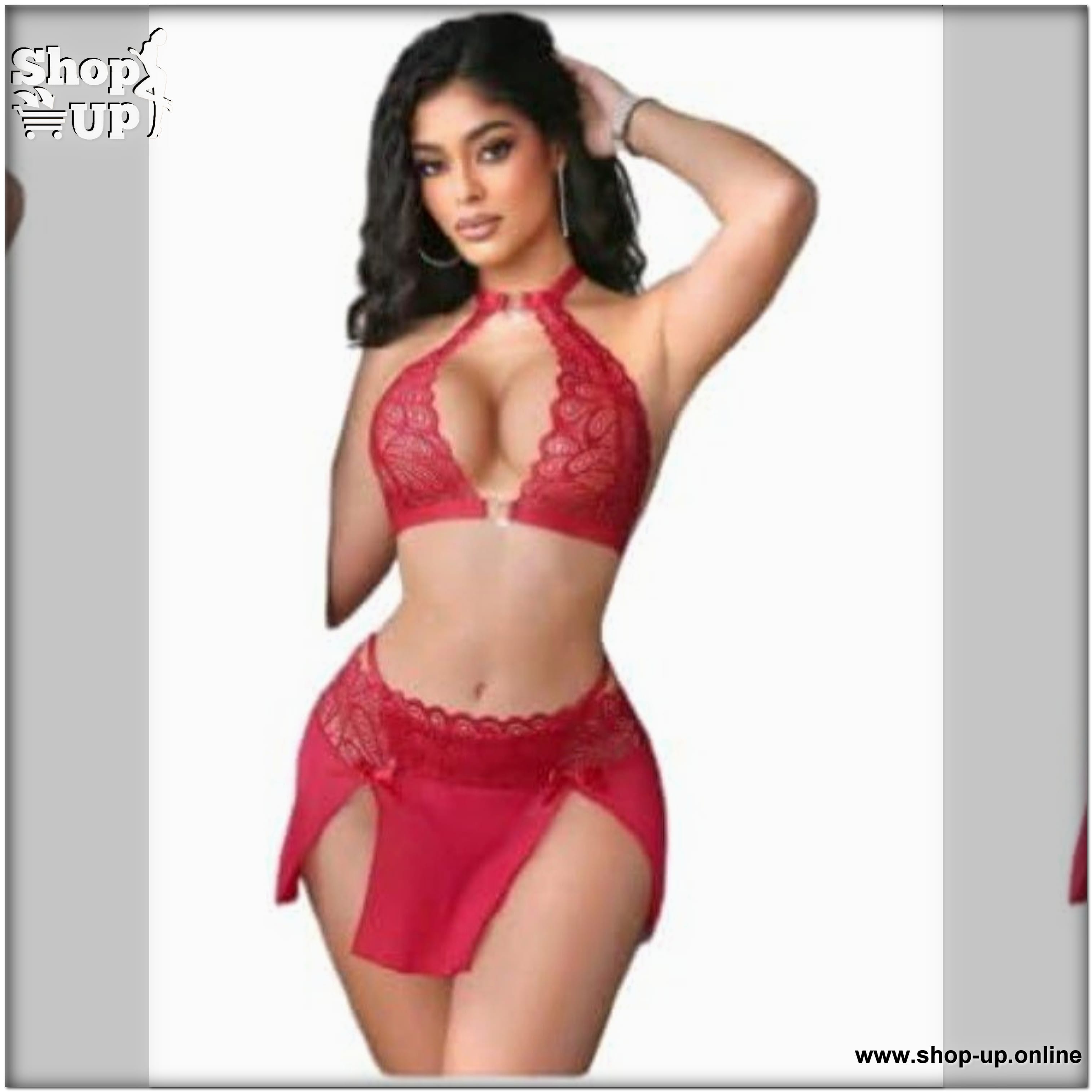 مينى جيب وبرا شامل البانتى ليكرا فى دانتيل