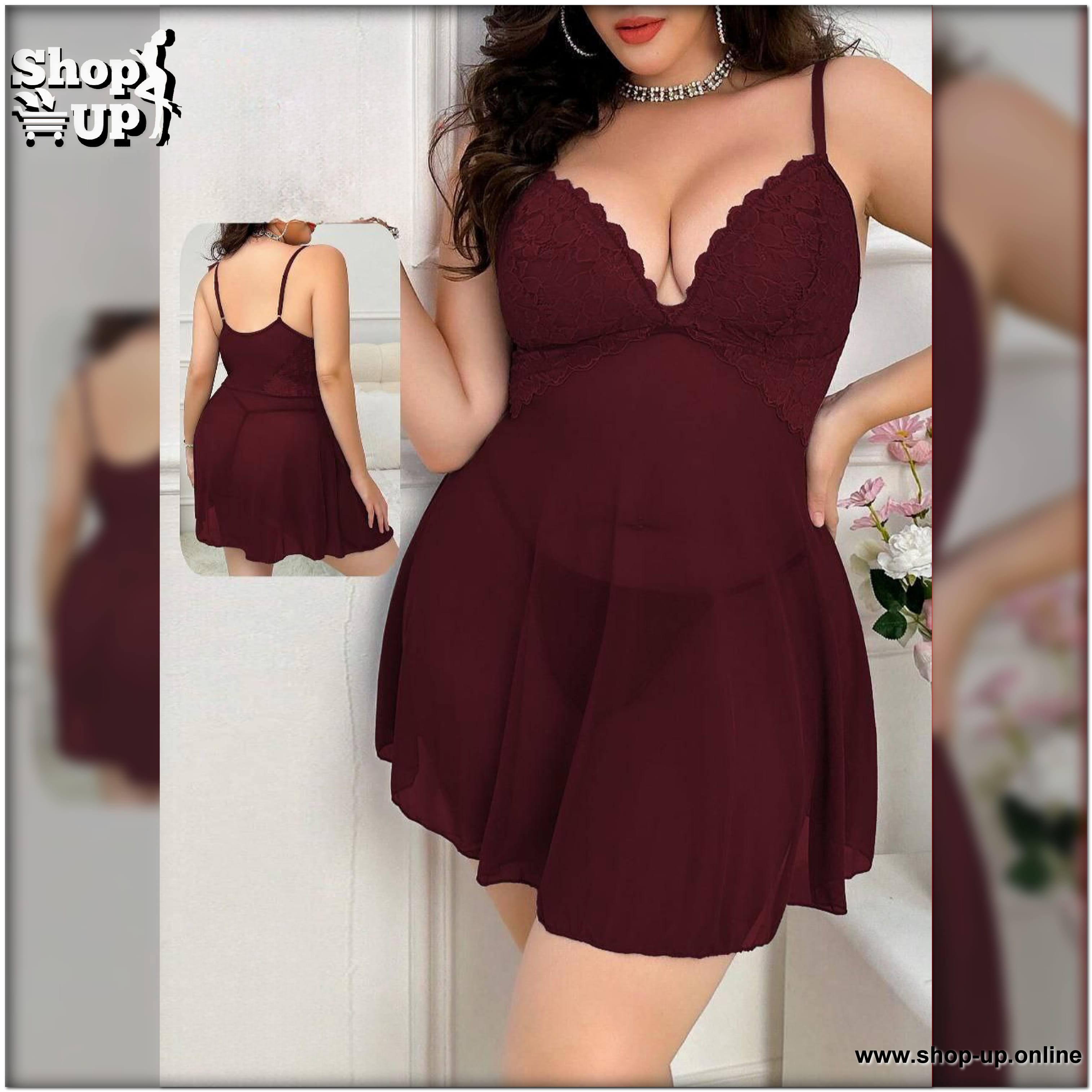 لانجيرى تل فى دانتيل شامل البانتى افضل سعر بيج سايز في مصر - شوب اب اون لاين 2025