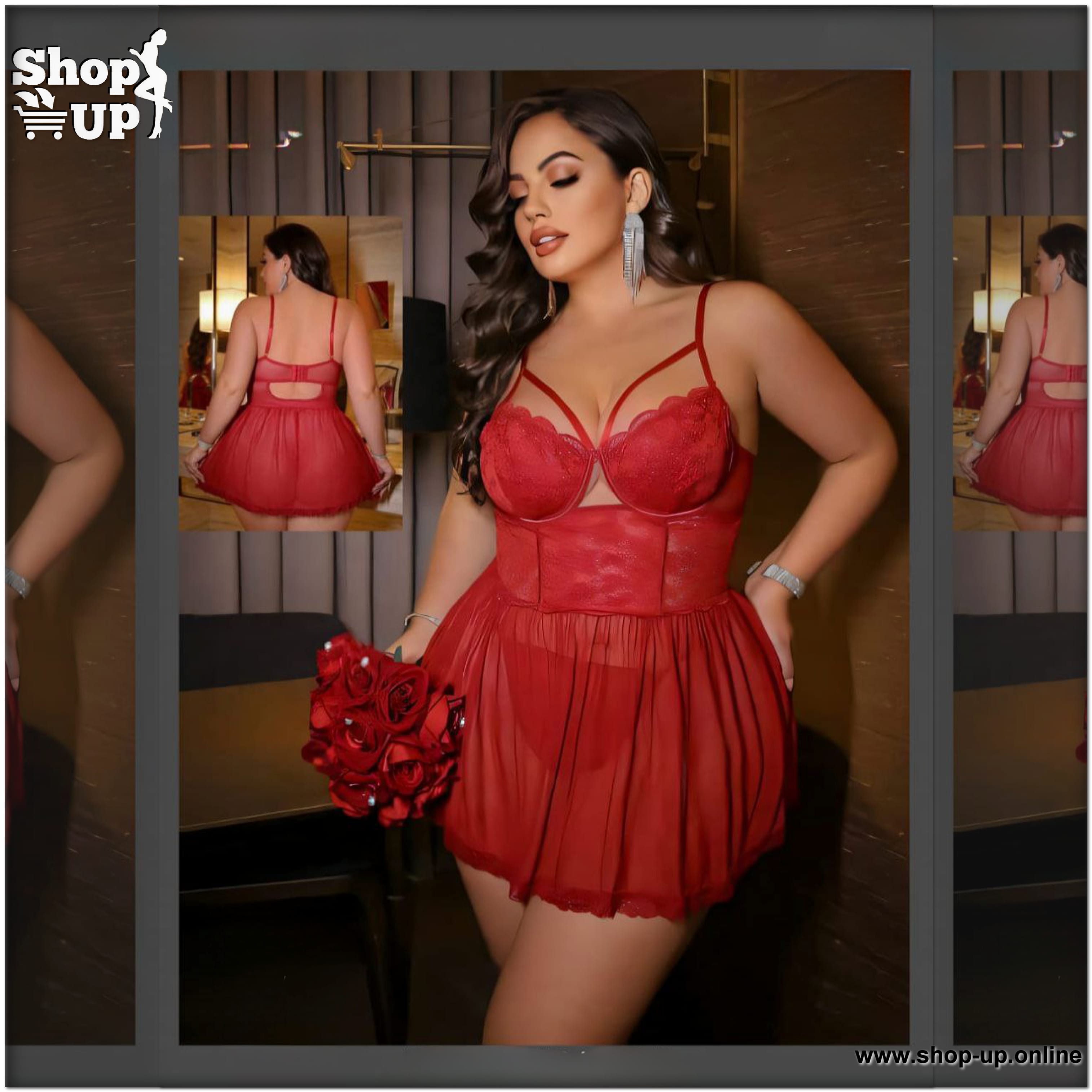 لانجيرى تل فى دانتيل شامل البانتى افضل سعر بيج سايز في مصر - شوب اب اون لاين 2026