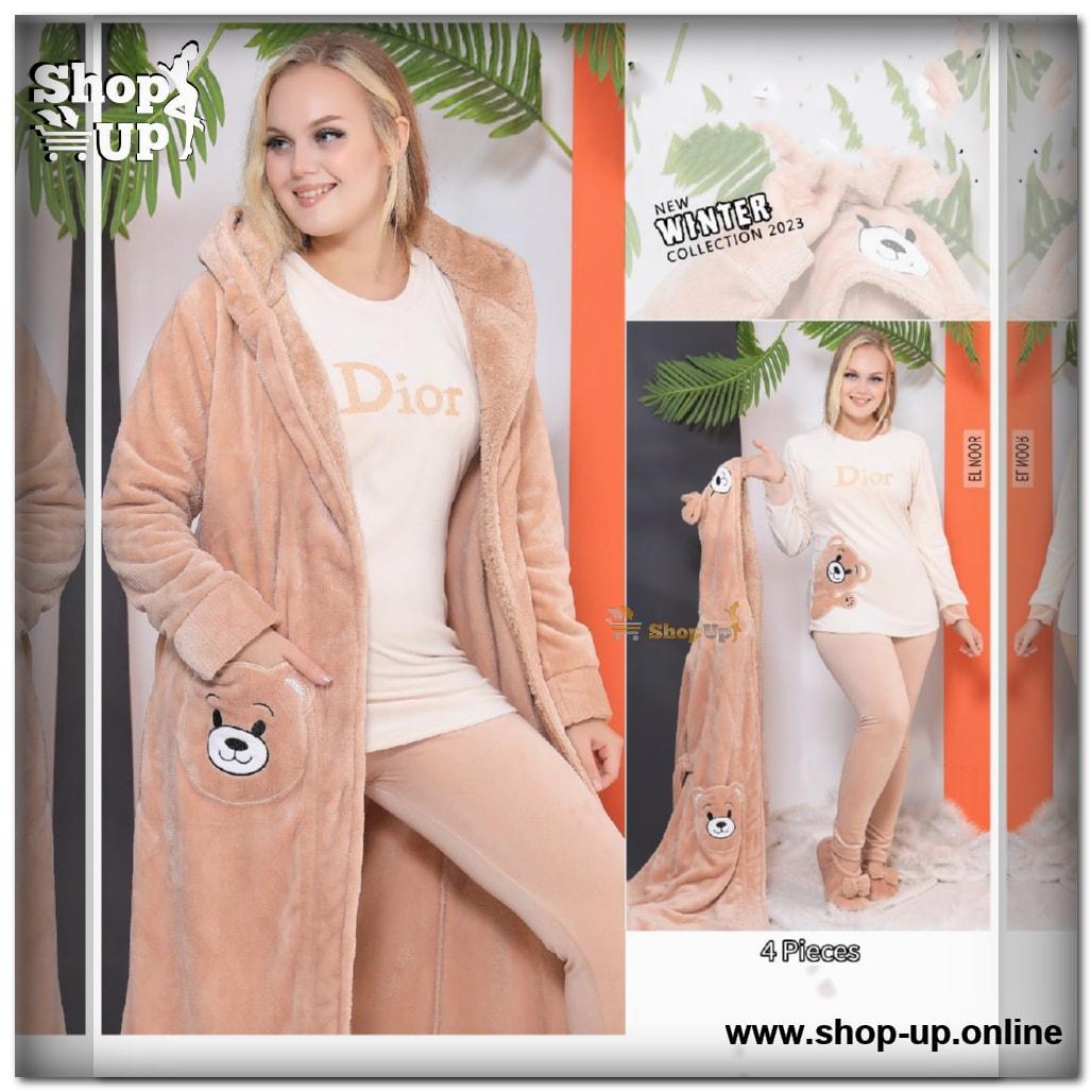 طقم 4 قطع روب وفوت وير وترنج مبطن بالكامل افضل سعر روب حريمى في مصر - شوب اب اون لاين 2024